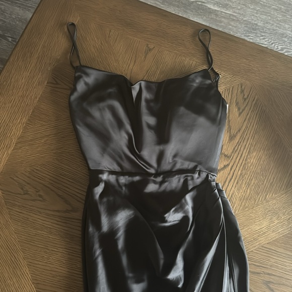 HOUSE OF CB REVA BLACK SATIN BALCONY CORSET DRESS, Size X-Small, $255 - Picture 17 of 17